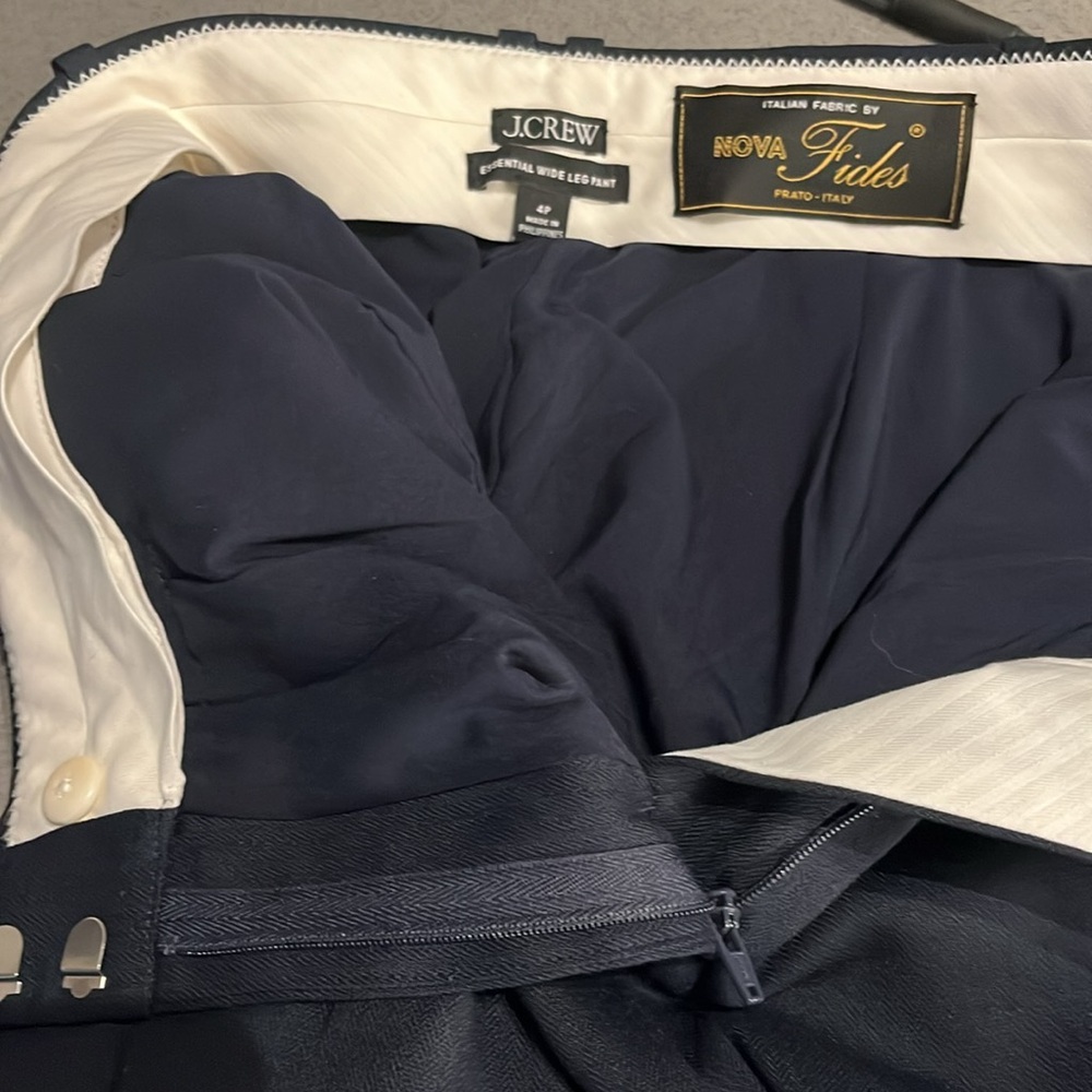 NWOT J.Crew | Essential wide leg pant in Italian city wool crepe | Navy Blue - Picture 8 of 13